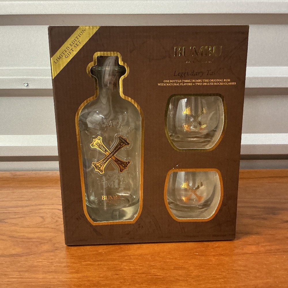Bumbu Rum The Original Gift Set 2 Tumblers Rock Glasses Bottle